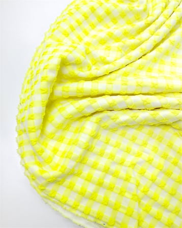 Beyaz Ve Neon Sarı Renklerde Gövdeli Dolgun Esnek Jarse Kumaş Elbiselik & Bluzluk 140x225cm