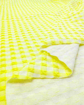 Beyaz Ve Neon Sarı Renklerde Gövdeli Dolgun Esnek Jarse Kumaş Elbiselik & Bluzluk 140x225cm