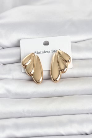 316L Çelik Gold Renk Vintage Kadın Küpe