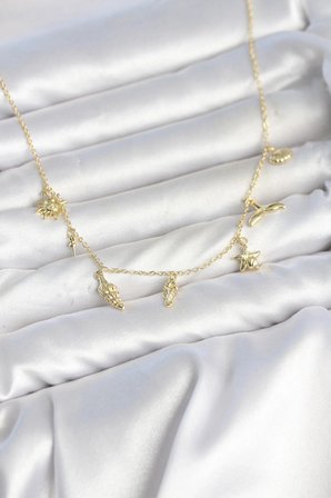 Pirinç Gold Renk Minimal Deniz Konsept Kadın Kolye
