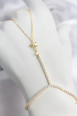 Gold Renk Pirinç Zirkon Taşlı Kutup Yıldızı Model Şahmeran