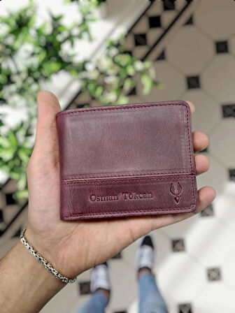 VİSSO 229 bordo HAKİKİ DERİ İSME ÖZEL YAVRU GEÇME KARTLIKLI KADIN ERKEK CÜZDAN Çanta Erkek Kadın Bordo Tiguan