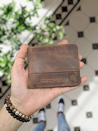 VİSSO 229 Fındık Kahve HAKİKİ DERİ İSME ÖZEL YAVRU GEÇME KARTLIKLI KADIN ERKEK CÜZDAN Çanta Erkek Kadın Fındık Matrix