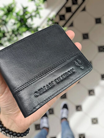 VİSSO 229 Siyah HAKİKİ DERİ İSME ÖZEL YAVRU GEÇME KARTLIKLI KADIN ERKEK CÜZDAN Çanta Erkek Kadın Siyah