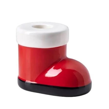 IKEA VINTERFINT şamdan , kırmızı-beyaz, 7 cm 
