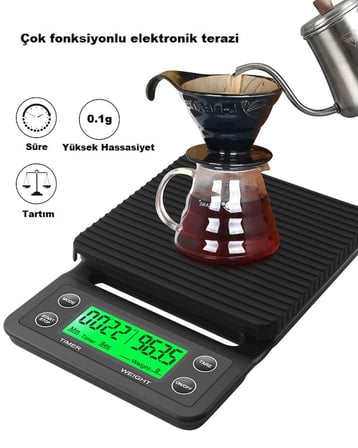 Elektronik Hassas Kahve Terazisi Mutfak Tartısı 3kg / 0,1gr