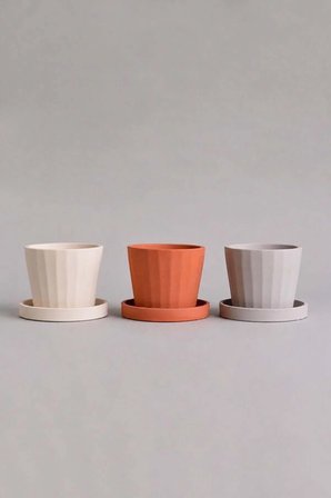 Dekoratif Beton Saksı V-125-AÇİK GRİ