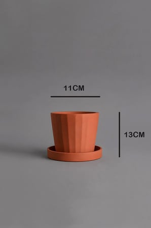 Dekoratif Beton Saksı V-125-TURUNCU