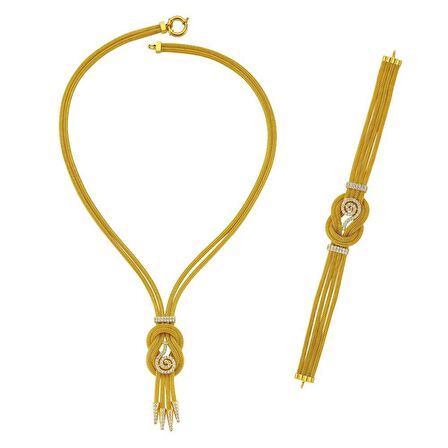 Bilezikhane 22 Ayar Düğümlü Set Takımı Lava Model 73.00 Gram