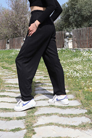 Barbora Yazlık Günlük Şalvar Kadın Pantolon bt353siyah4