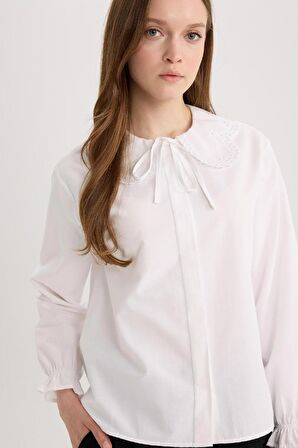 Regular Fit Poplin Uzun Kollu Gömlek Tunik
