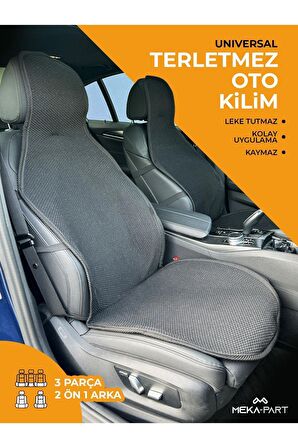 Meka Part Oto Koltuk Koruyucu Kılıf 3 Parça Universal Siyah 2+1 %100 Pamuk