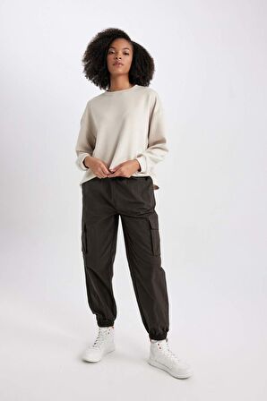 DeFactoFit Standart Fit Basic Düz Sporcu Paraşüt Pantolon C0373AX23WNBN573