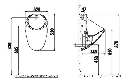 Creavit Üstten Su Girişli Pisuvar TP635.00