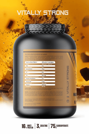 Mass Gainer Çikolata Aromalı 2400g. Karbonhidrat Tozu 24 Servis