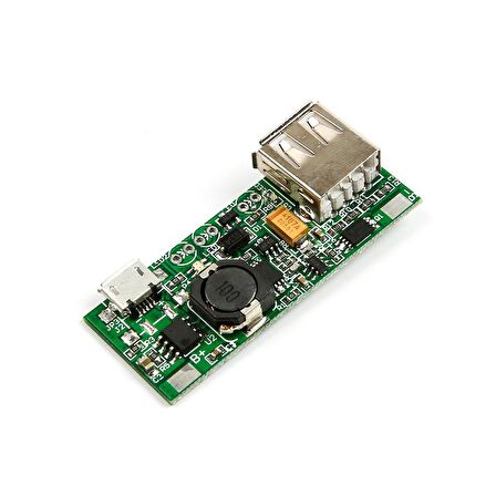 3.7V'dan 5V'a 1A Lityum Batarya Telefon Sarj ve Deşarj Modülü (Korumalı)