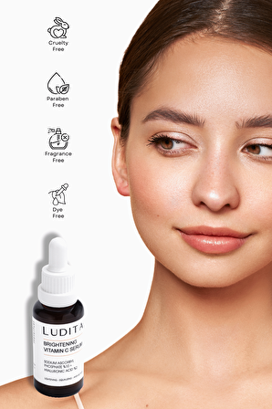 Ludita Aydınlatıcı, Renk Tonu Eşitleyici C Vitamini Serumu (Vitamin C 10% + Hyaluronic Acid 2%)