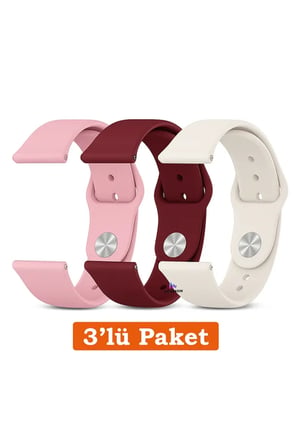 Redmi Watch 5 Active / Redmi Watch 5 Lite Uyumlu 22mm 3'lü Paket Silikon Kordon Seti