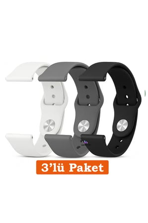 Redmi Watch 5 Active / Redmi Watch 5 Lite Uyumlu 22mm 3'lü Paket Silikon Kordon Seti