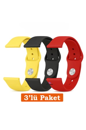 Redmi Watch 5 Active / Redmi Watch 5 Lite Uyumlu 22mm 3'lü Paket Silikon Kordon Seti
