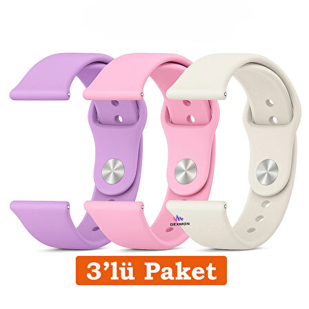 Huawei Watch 3 GT GT2 GT2e GT3 GT4 GT5 Pro SE Elite 46mm Uyumlu 22mm 3'lü Paket Silikon Kordon Seti