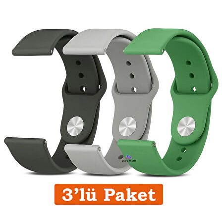 Huawei Watch 3 GT GT2 GT2e GT3 GT4 GT5 Pro SE Elite 46mm Uyumlu 22mm 3'lü Paket Silikon Kordon Seti