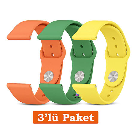 Huawei Watch 3 GT GT2 GT2e GT3 GT4 GT5 Pro SE Elite 46mm Uyumlu 22mm 3'lü Paket Silikon Kordon Seti