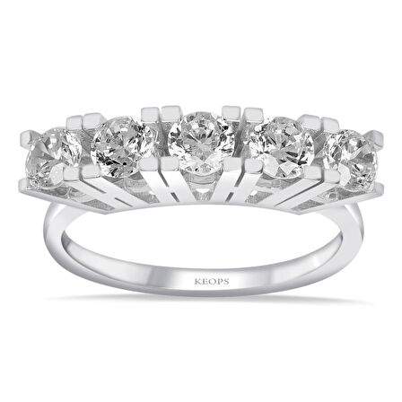 F Renk 1.00 Karat Pırlanta Beştaş Yüzük