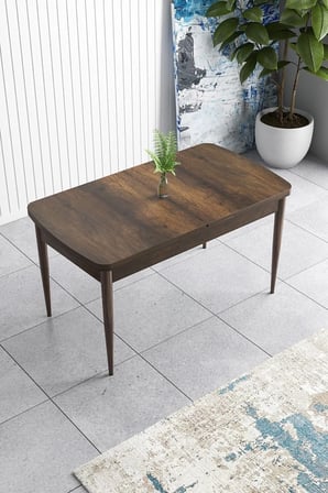 Han Serisi 70x114 Açılabilir Mdf Mutfak Masası Takımı Barok Desen Masa 4 Gül Kurusu Sandalye