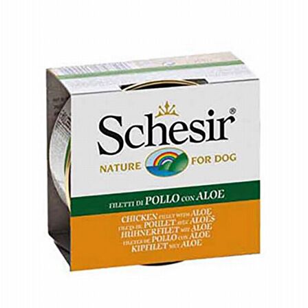 Schesir Tavuklu ve Aloeveralı Yetişkin Köpek Konservesi 6x150 Gr 