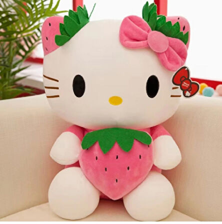 Hello Kitty Peluş Soft Çok Renkli Kaliteli Kumaş Oyun Ve Uyku Arkadaşı 38 Cm X 35 Cm X 16 Cm