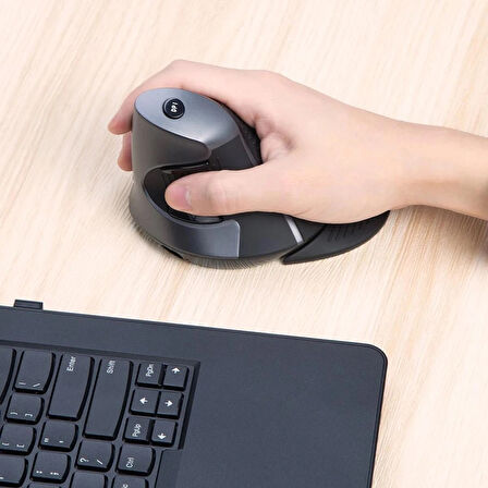 Monozone Delux Ergonomik Dikey Mouse Ofis Oyun Bilek Destekli 1600DPI Optik Vertikal Kablosuz Mouse