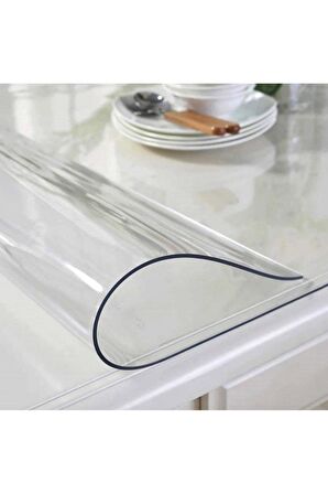 ŞEFFAF MASA ÖRTÜSÜ 1,7 mm  80 cm x 120 cm Kalın Pvc Kaymaz Masa Örtüsü Koruyucu 80 CM X 120 CM