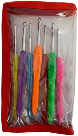 ŞENELYÜN Şenel Yün Silikon Saplı Yün Tığ Set Çantalı Set İçi Tığ No: 2mm, 2.5mm, 3mm, 3.5mm, 4mm, 4.5mm, 5mm