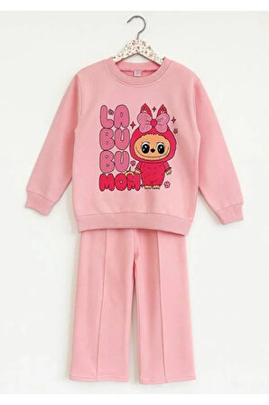 kız çocuk labubu baskılı eşofman takımı