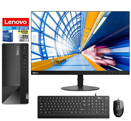 Lenovo Thinkcentre Neo 50T Gen4 Intel I7 13700 64GB 4tb SSD WINDOWS11HOME 23.8 Fhd Monitör Masaüstü Blgisayar 412JB005ATR40+ZETTAUSBBELLEK