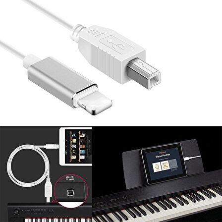 Daytona TB1-2 Type-C To USB B Telefon Bilgisayar Tablet Için Mıdı Org Elektrikli Piyano Yazıcı Konnektörü Çevirici Kablo(1metre)