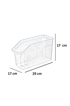 Buzdolabı Sepeti Istiflenebilir Kutu Dolap Içi Organizer 6 Adet Sepet Şeffaf 30x16x17 No:2