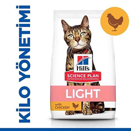 Hills light adult 1,5kg kedi düşük kalorili tavuklu light yetişkin kedi maması