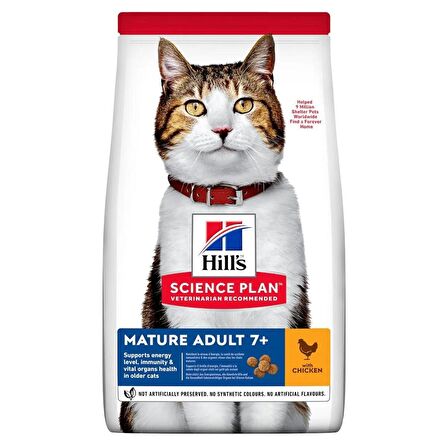 Hills mature adult 7+ 1,5kg 7 yaş ve üzeri tavuklu yetişkin kedi maması ileri yaş yaşlı kedi maması