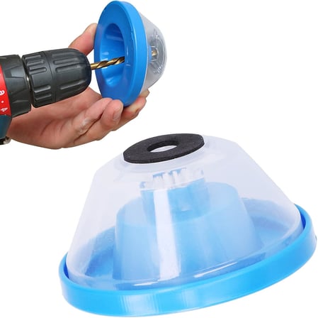 ® Matkap Toz Toplayıcı Aparat – Delme Sırasında Toz Emici Kalkan – 4-10 mm Uyumlu – Darbeye Dayanıklı Kaymaz Plastik – Duvar Tavan Beton Delme İçin Toz Koruma Aparatı