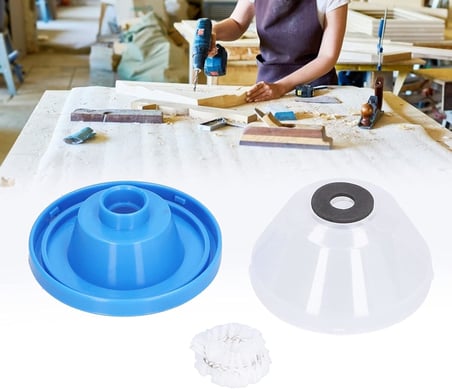 ® Matkap Toz Toplayıcı Aparat – Delme Sırasında Toz Emici Kalkan – 4-10 mm Uyumlu – Darbeye Dayanıklı Kaymaz Plastik – Duvar Tavan Beton Delme İçin Toz Koruma Aparatı