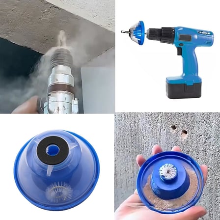 ® Matkap Toz Toplayıcı Aparat – Delme Sırasında Toz Emici Kalkan – 4-10 mm Uyumlu – Darbeye Dayanıklı Kaymaz Plastik – Duvar Tavan Beton Delme İçin Toz Koruma Aparatı