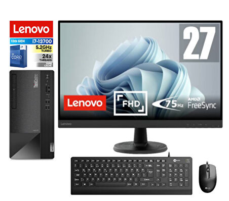 Lenovo Thinkcentre Neo 50T Gen4 Intel I7 13700 32GB 256GB SSD WINDOWS11HOME 27" Fhd Monitör Masaüstü Blgisayar 512JB005ATR31+ZETTAUSBBELLEK