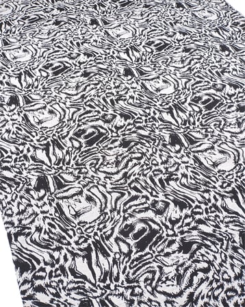 Siyah Gri Desenli Dolgun Esnek Jakarlı Örme Kumaş Hırkalık & Kazaklık 160x110cm