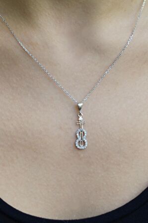 925 Ayar Gümüş Keman Kolye