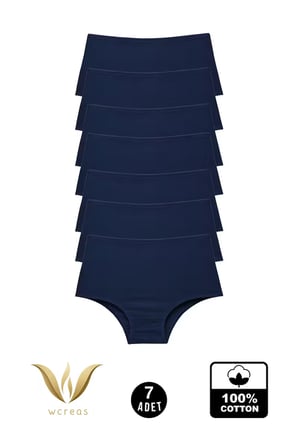 YÜKSEK BEL PAMUKLU KADIN KÜLOT, 7'Lİ PAKET PAMUKLU YUMUŞAK KUMAŞ KADIN KÜLOT