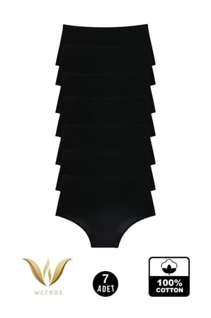 YÜKSEK BEL PAMUKLU KADIN KÜLOT, 7'Lİ PAKET PAMUKLU YUMUŞAK KUMAŞ KADIN KÜLOT
