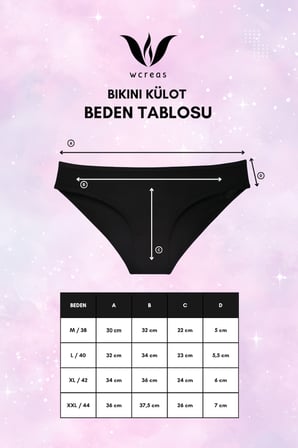 KADIN BİKİNİ KÜLOT, NORMAL BEL PAMUKLU YUMUŞAK KUMAŞ SLİP KÜLOT
