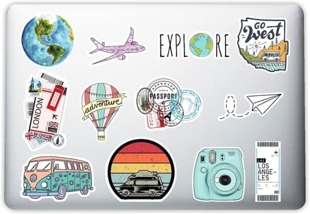 Seyahat Travel Adventure Temalı Laptop Notebook Tablet Telefon Sticker Set 005